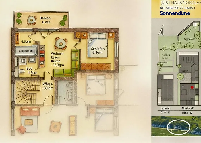 Sonnenduene Insel 아파트 *